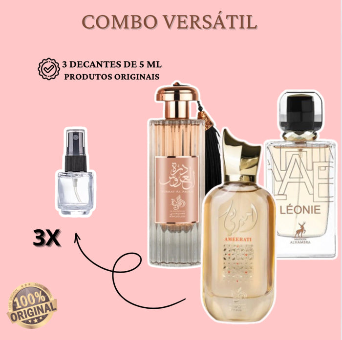 COMBO VERSATIL 3 decantes de 5ml cada - Durrat + Ameerati + Leonie - TOTAL 15ml
