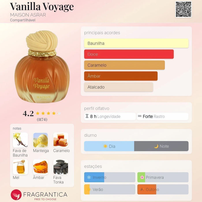 Notas olfativas — DECANT VANILLA VOYAGE MAISON ASRAR