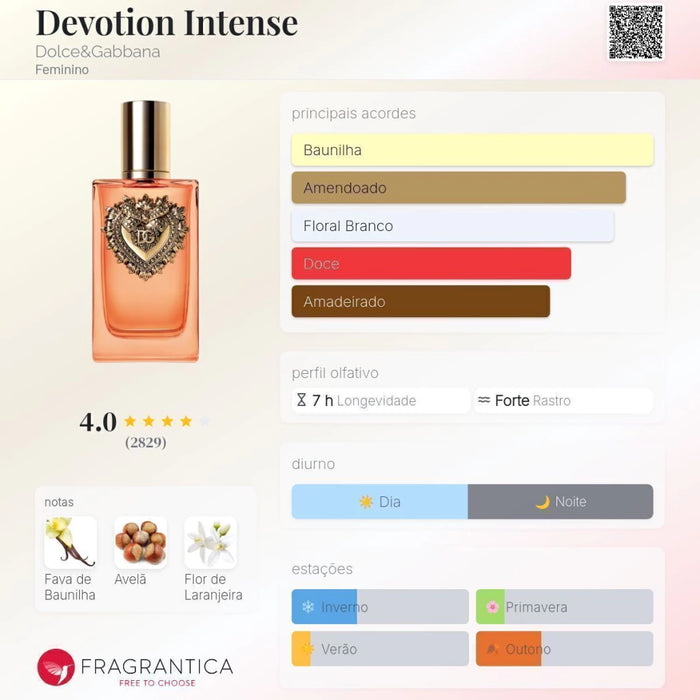 Notas olfativas — DECANT DEVOTION INTENSE D&G EDP