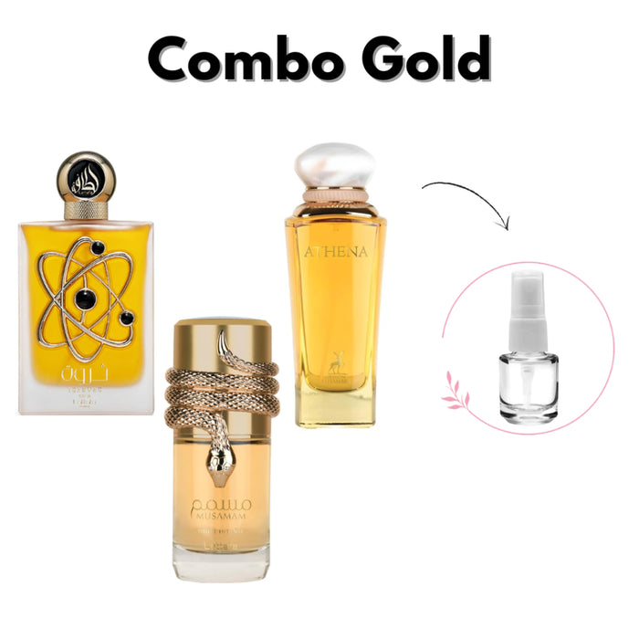 COMBO GOLD (vai 5ml Athena, 5ml musamam white e 5ml tharwah gold)